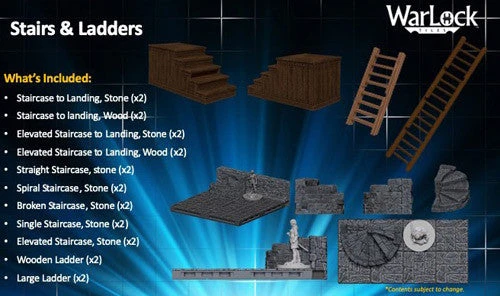 Wizkids Warlock Tiles: Stairs & Ladders 4 Wizkids Warlock Tiles: Stairs & Ladders