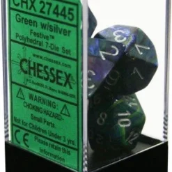 Gaming Accessories Chessex : Polyhedral 7-die Set Green W/silver