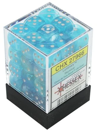 Chessex : 12mm D6 Set Luminary Sky/silver 3 Chessex : 12mm D6 Set Luminary Sky/silver