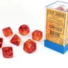 Gaming Accessories Chessex : Lab Dice - Polyhedral 7-die Set Gemini Translucent Red-Yellow/gold