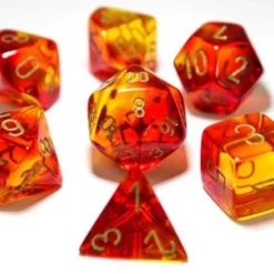 Gaming Accessories Chessex : Lab Dice - Polyhedral 7-die Set Gemini Translucent Red-Yellow/gold