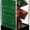Gaming Accessories Chessex : Polyhedral 7-die Set Green-Red/White 1 Gaming Accessories Chessex : Polyhedral 7-die Set Green-Red/White