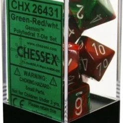 Gaming Accessories Chessex : Polyhedral 7-die Set Green-Red/White