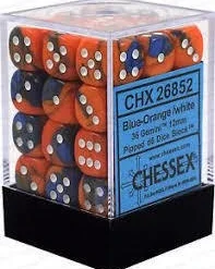 Chessex : 12mm D6 Set Blue-Orange/White Gaming Accessories