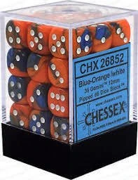 Chessex : 12mm D6 Set Blue-Orange/White Gaming Accessories 3 Chessex : 12mm D6 Set Blue-Orange/White Gaming Accessories