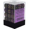 Chessex : 12mm D6 Set Black-Purple/Gold Gaming Accessories 2 Chessex : 12mm D6 Set Black-Purple/Gold Gaming Accessories