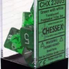 Chessex : Polyhedral 7-die Set Green/White Translucent Gaming Accessories