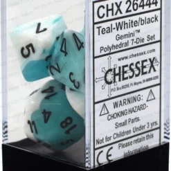 Chessex : Polyhedral 7-die Set Teal - White/black Gaming Accessories