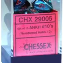 Chessex : Set Of 10 Ankh D10s Gaming Accessories 7 Chessex : Set Of 10 Ankh D10s Gaming Accessories