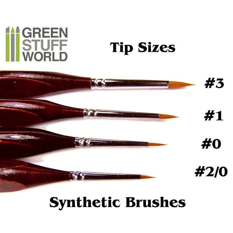 Green Stuff World Standard Detail #0 Synthetic Brush 4 Green Stuff World Standard Detail #0 Synthetic Brush
