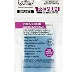 Gaming Accessories Ultimate Guard Sleeves: Premium Soft Board Game Size (50)