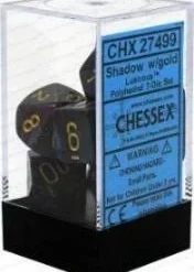 Gaming Accessories Chessex : Polyhedral 7-die Set Shadow W/Gold