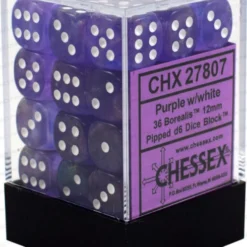 Chessex : 12mm D6 Set Purple/white