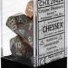 Chessex : Polyhedral 7-die Set Copper-Steel/White Gaming Accessories