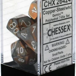 Chessex : Polyhedral 7-die Set Copper-Steel/White Gaming Accessories