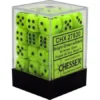 Chessex : 12mm D6 Set Bright Green/Black 1 Chessex : 12mm D6 Set Bright Green/Black