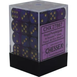 Chessex : 12mm D6 Set Royal Purple/Gold