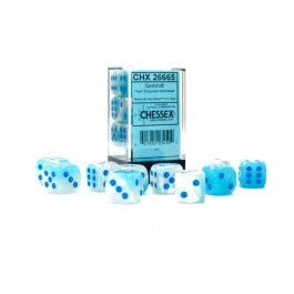 Chessex : 16mm D6 Gemini Pearl Turquoise-White/Blue Luminary Gaming Accessories 3 Chessex : 16mm D6 Gemini Pearl Turquoise-White/Blue Luminary Gaming Accessories