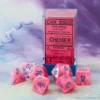 Gaming Accessories Chessex : Lab Dice - Lustrous Pink/Blue 7 Dice Set 2 Gaming Accessories Chessex : Lab Dice - Lustrous Pink/Blue 7 Dice Set