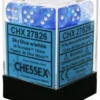 Gaming Accessories Chessex : 12mm D6 Set Sky Blue W/white 2 Gaming Accessories Chessex : 12mm D6 Set Sky Blue W/white
