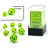 CHESSEX MFG. CO. LLC Chessex : Vortex Mini-Polyhedral Bright Green/black 7-Die Set Dice