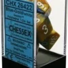 Chessex : Polyhedral 7-die Set Blue-Gold/white