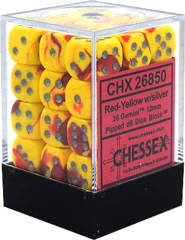 Chessex : 12mm D6 Set Red-Yellow/Silver