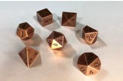Gaming Accessories Chessex: Solid Metal Copper Polyhedral 7-Dice Set 3 Gaming Accessories Chessex: Solid Metal Copper Polyhedral 7-Dice Set