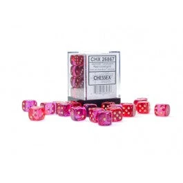 Chessex : 12mm D6 Gemini Translucent Red-Violet/Gold Gaming Accessories 3 Chessex : 12mm D6 Gemini Translucent Red-Violet/Gold Gaming Accessories