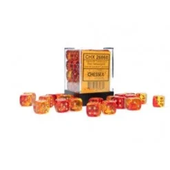 Gaming Accessories Chessex : 12mm D6 Gemini Translucent Red-Yellow/Gold