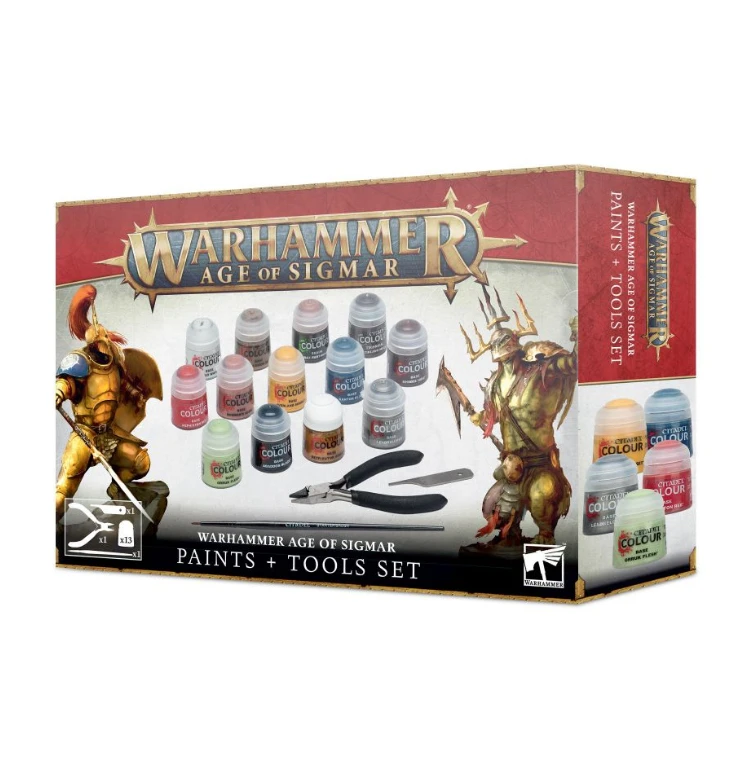 Games Workshop Warhammer Age Of Sigmar: Paints & Tools Set 3 Games Workshop Warhammer Age Of Sigmar: Paints & Tools Set