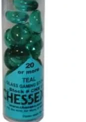 Chessex: Glass Gaming Stones - Crystal Teal Gaming Accessories