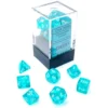 CHESSEX MFG. CO. LLC Dice Chessex : Translucent Mini-Polyhedral Teal/white 7-Die Set 1 CHESSEX MFG. CO. LLC Dice Chessex : Translucent Mini-Polyhedral Teal/white 7-Die Set