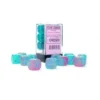Chessex : 16mm D6 Gemini Gel Green-Pink/Blue Luminary Gaming Accessories