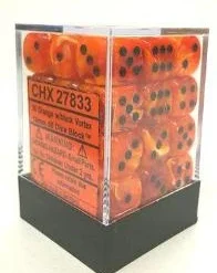 Chessex : 12mm D6 Set Orange W/Black Gaming Accessories