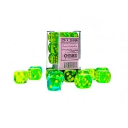 Gaming Accessories Chessex : 16mm D6 Gemini Translucent Green-Teal/Yellow 3 Gaming Accessories Chessex : 16mm D6 Gemini Translucent Green-Teal/Yellow