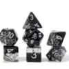 Gate Keeper Games Halfsies Glitter : Black - 7 Dice Set