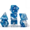 Gate Keeper Games Halfsies Glitter : Blue - 7 Dice Set