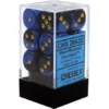 Gaming Accessories Chessex : 16mm D6 Black-Blue/Gold 2 Gaming Accessories Chessex : 16mm D6 Black-Blue/Gold