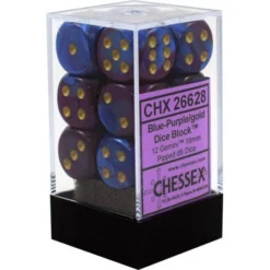 Chessex : 16mm D6 Set Blue-Purple/Gold Gaming Accessories