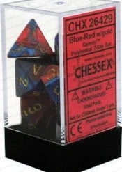 Chessex : Polyhedral 7-die Set Blue-Red/Gold Gaming Accessories