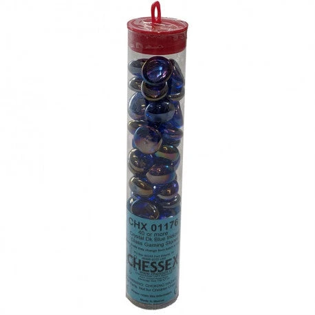 Gaming Accessories Chessex : Glass Gaming Stones - Crystal Dark Blue 3 Gaming Accessories Chessex : Glass Gaming Stones - Crystal Dark Blue