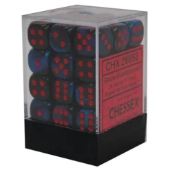 Gaming Accessories Chessex : 12mm D6 Set Black-Starlight/Red