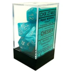 Gaming Accessories Chessex : Polyhedral 7-die Set Aqua W/Silver