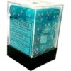 Gaming Accessories Chessex : 12mm D6 Set Cirrus Aqua/Silver 1 Gaming Accessories Chessex : 12mm D6 Set Cirrus Aqua/Silver