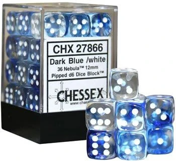 Gaming Accessories Chessex : 12mm D6 Set Nebula Dark Blue/White 3 Gaming Accessories Chessex : 12mm D6 Set Nebula Dark Blue/White