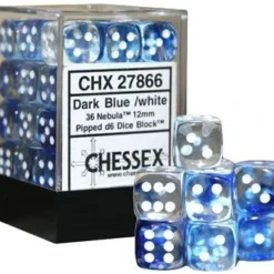 Chessex : 12mm D6 Set Frosted Blue/White Gaming Accessories