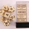 Chessex : Polyhedral 7-die Set Black/Ivory Opaque