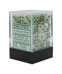 Gaming Accessories Chessex : 12mm D6 Set Marble Geen/Dark Green