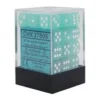 Chessex : 12mm D6 Set Frosted Teal/White 2 Chessex : 12mm D6 Set Frosted Teal/White